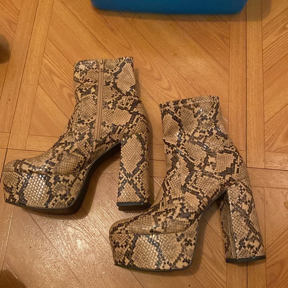 Madden Girl Snakeskin Booties - Picture 2 of 7